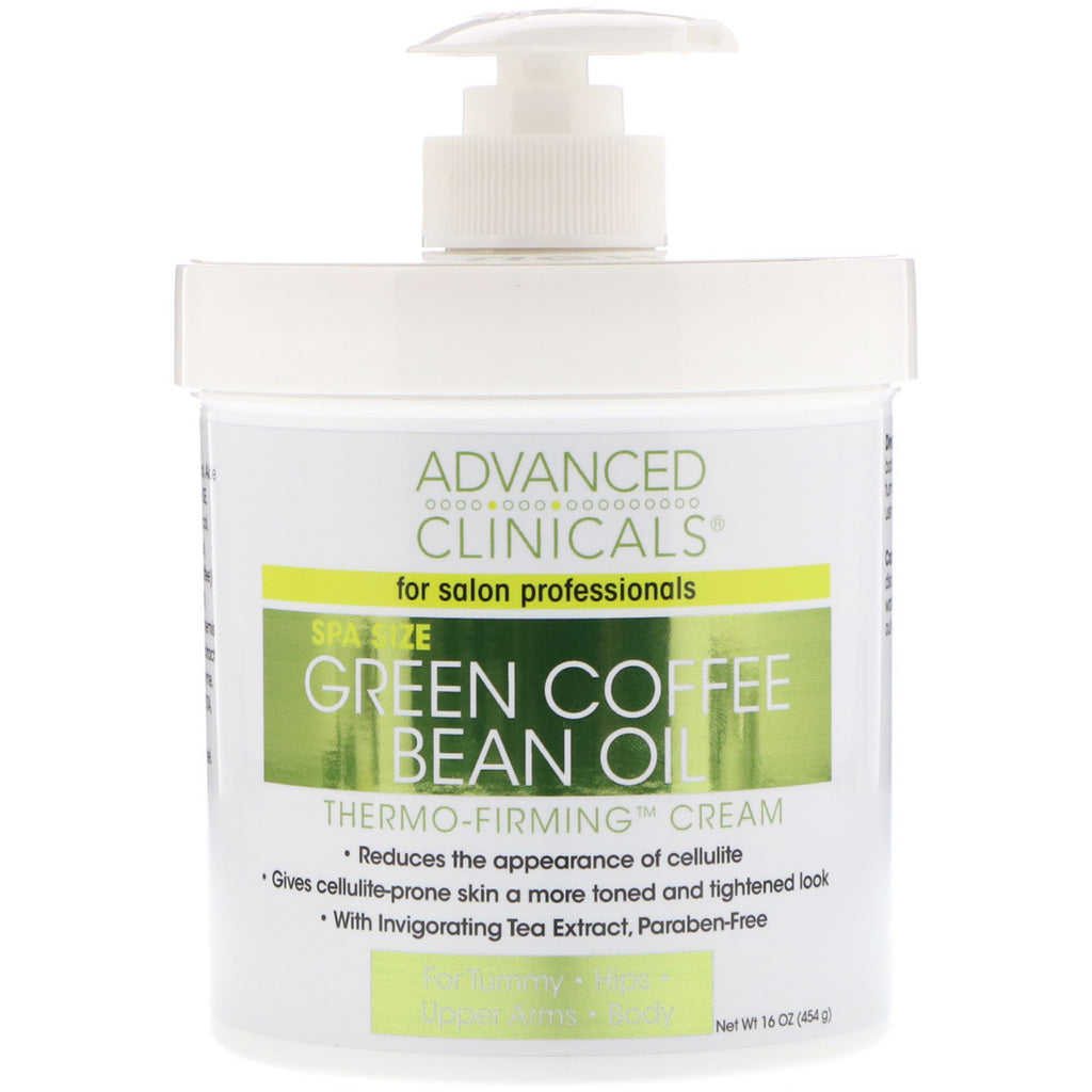 Advanced Clinicals, Green Coffee Bean Oil, Thermo-Firming Cream, 16 oz (454 g)