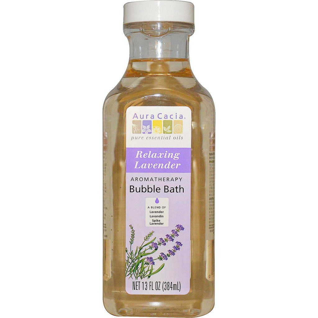 Aura Cacia, Aromatherapy Bubble Bath, Relaxing Lavender, 13 fl oz (384 ml)