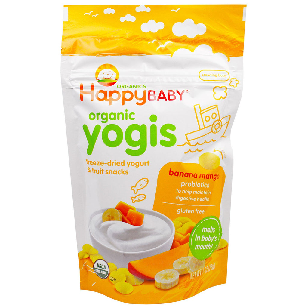 Nurture Inc. (Happy Baby) Yogis Freeze Dried Yogurt & Fruit Snacks Banana Mango 1 oz (28 g)