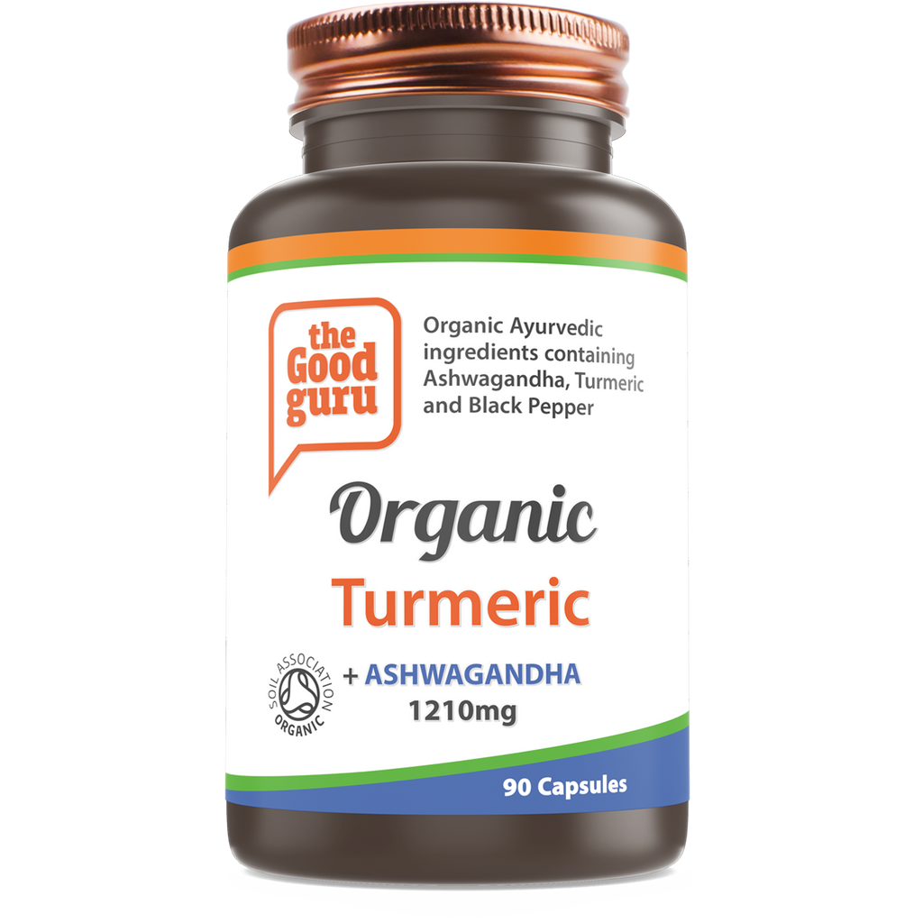 The Good Guru, Organic Turmeric, Ashwagandha & Black Pepper, 90 Capsules