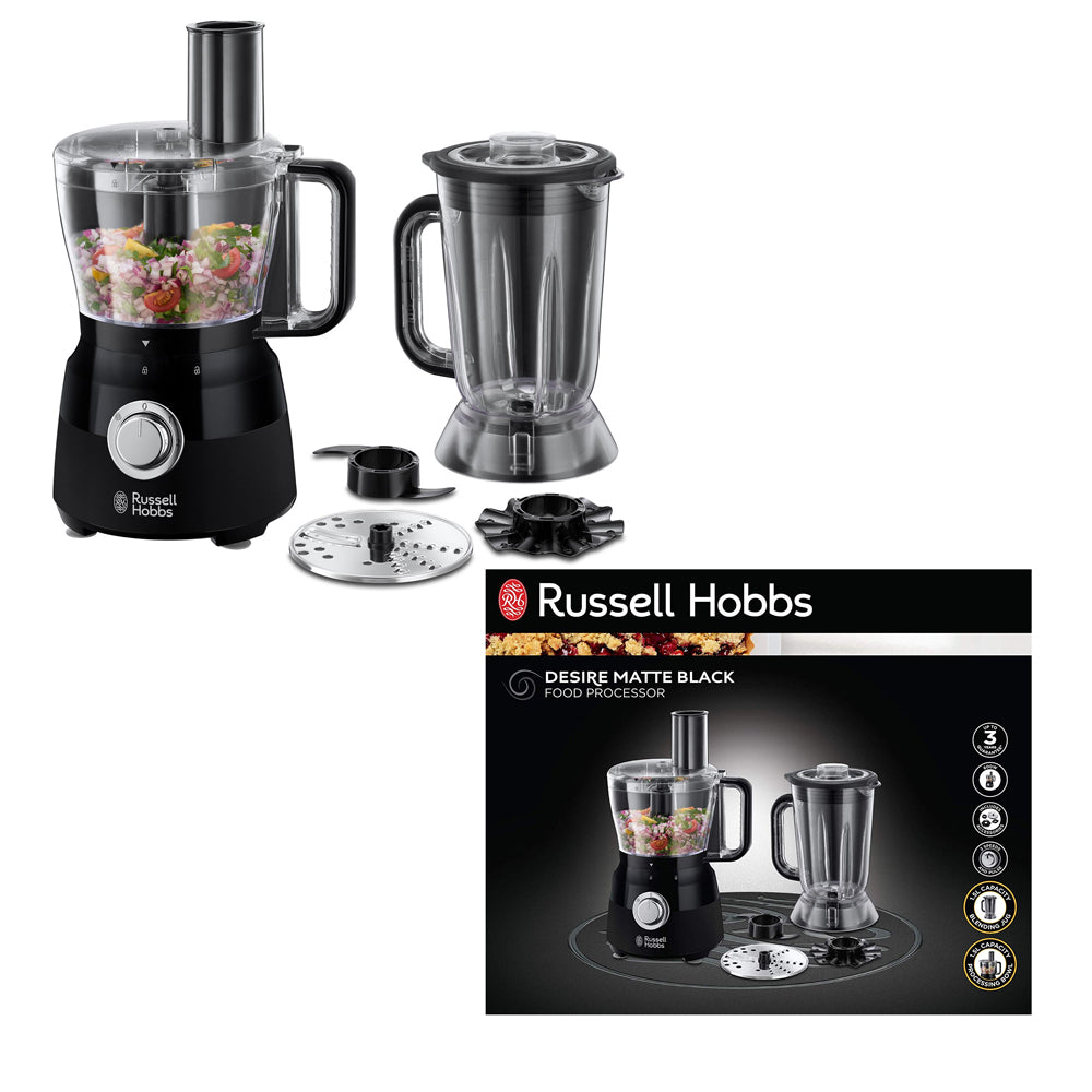 Russell Hobbs Food Processor 600W | Desire Mat |1.5L Jug| Black