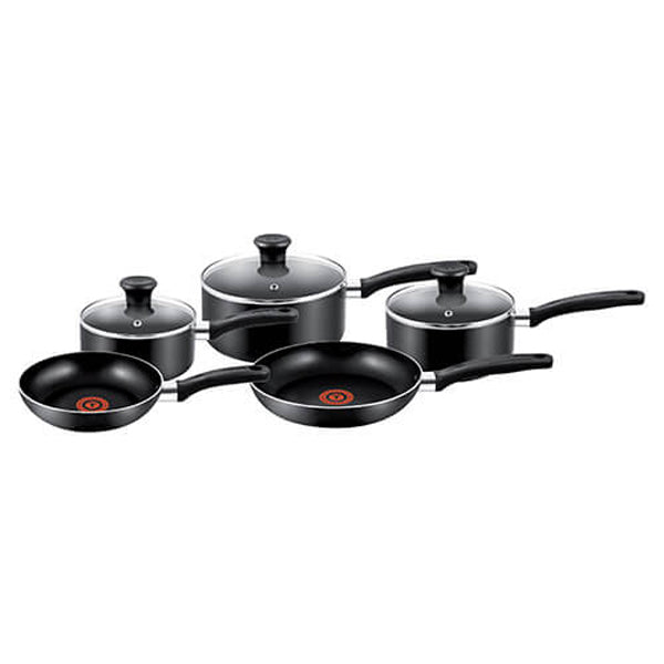 TEFAL 5 Piece Cookware Set | Essential | Blk | Alum