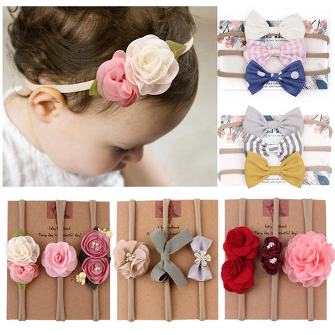 Diadema de flores para bebé, lazos para niña, bandas para la cabeza, turbante, diademas para recién nacidos, diademas para niños, accesorios para el cabello de bebé