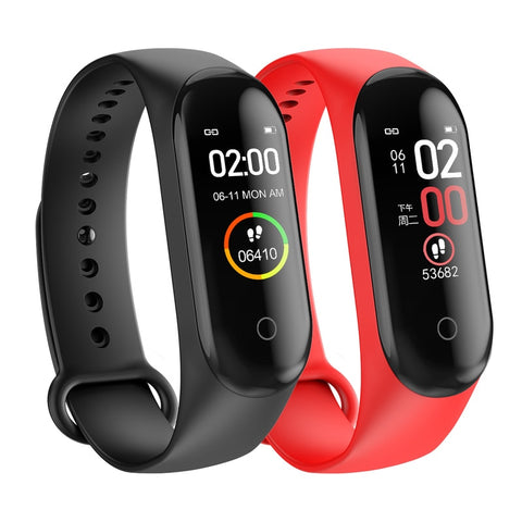 Podómetro deportivo para correr M4, pulsera inteligente con control del ritmo cardíaco, resistente al agua, pantalla táctil, Bluetooth, rastreador de Fitness, podómetro, 2020