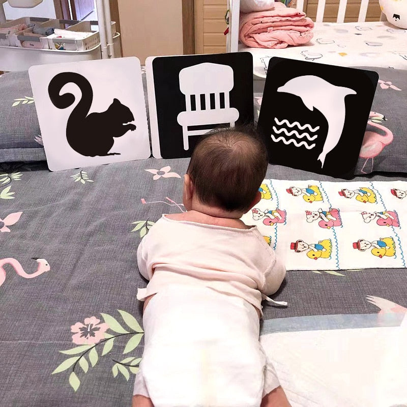 Montessori bébé jouets cartes flash noir blanc contraste élevé