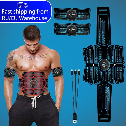 EMS Estimulador muscular abdominal entrenador USB conectar equipo de fitness Abs equipo de entrenamiento músculos electroestimulador masaje de tóner