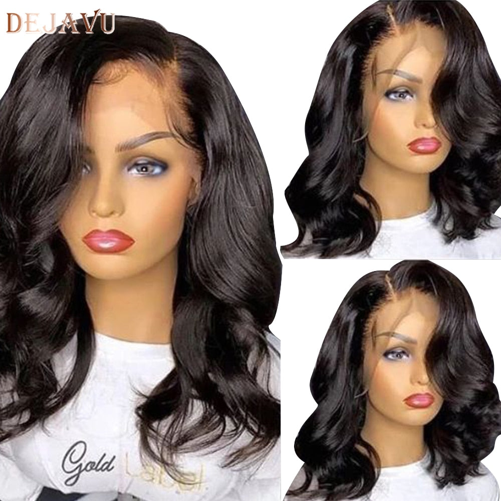 Dejavu Body Wave Lace Front Human Hair Wigs Remy Peruvian Hair Body Wave Wig 150% Density 13X4 Lace Front Wigs For Black Women