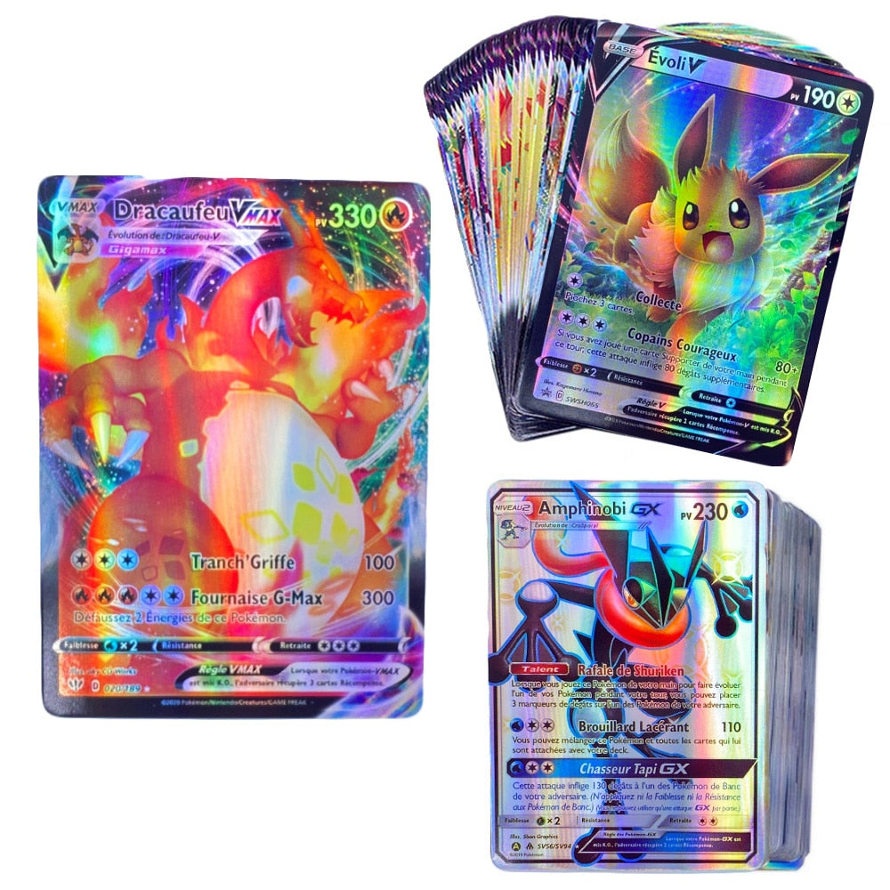 450 PCS French Version Pokemon Card Featuring 100 Tag Team 200 Gx 110 V 40 VMAX