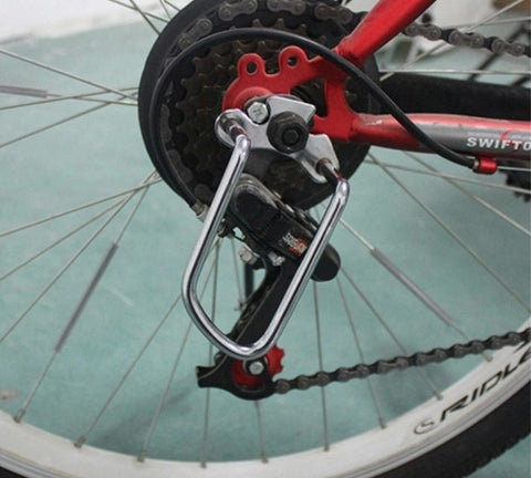 1piece Adjustable Steel Black Bicycle Mountain Bike Rear Gear Derailleur Chain Stay Guard Protector Outdoor Cycling Accessories