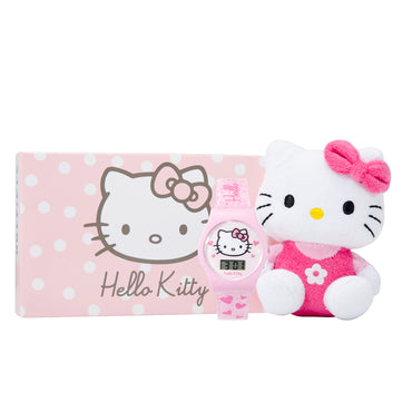 Hello Kitty Mini Plysj Og Rosa Digital Klokke