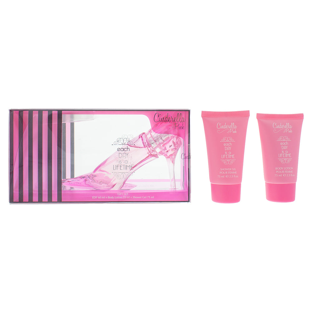 Disney Cinderella Pink Slipper Eau de Parfum Gift Set : Eau de Parfum 60ml - Shower Gel 75ml - Body Lotion 75ml
