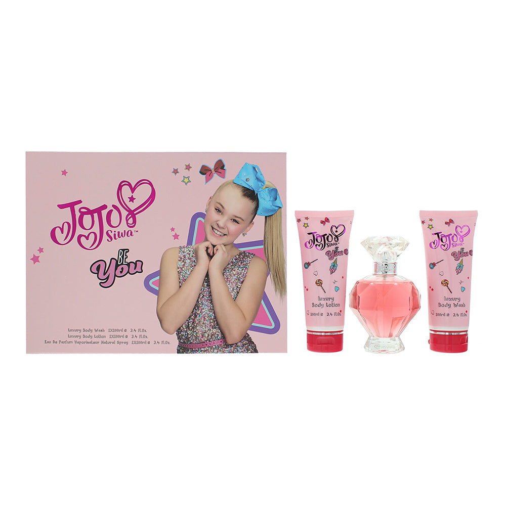 JoJo Siwa Be You Eau de Parfum 3 Pieces Gift Set : Eau de Parfum 100ml - Body Wa