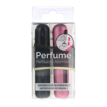 Sticle cu spray de parfum reîncărcabile Pressit 2 x 4 ml - roz și negru