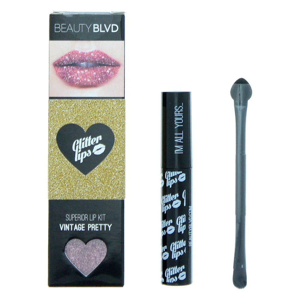 Beauty Blvd Glitter Lips Vintage Pretty 3 Piece Gift Set: Gloss Bond 3.5ml - Gli