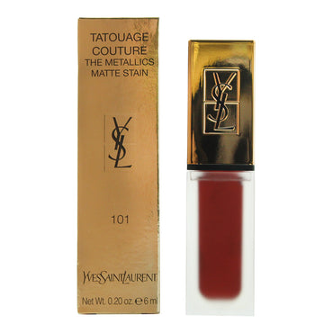 Yves Saint Laurent Tatouage Couture The Metallics 101 Chrome Red Clash Lip Stain 6 มล.