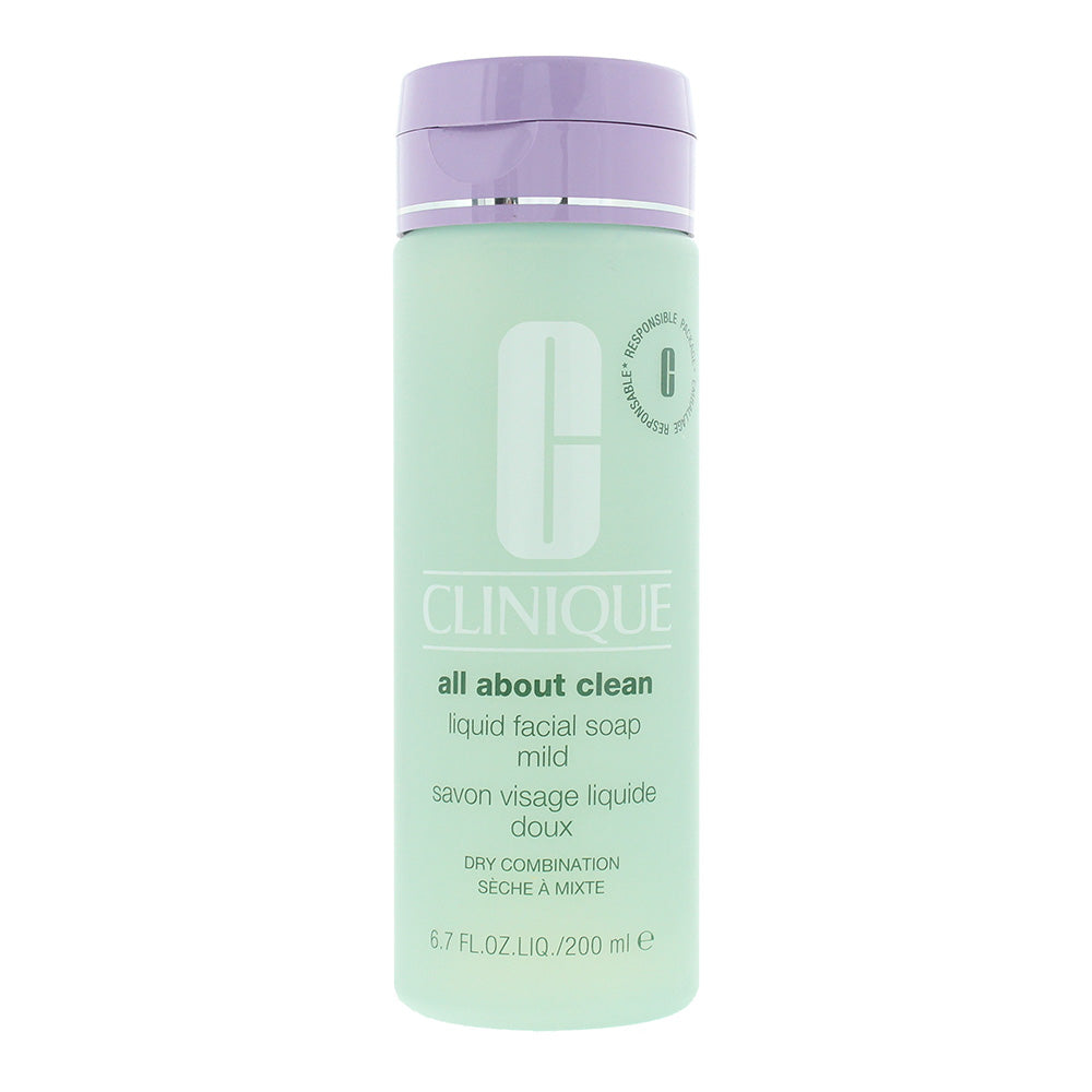 Clinique All About Clean Liquid Facial Soap Mild For Dry/Combination Skin 200ml