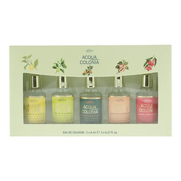 4711 Acqua Colonia 5 Piece Gift Set: Lychee & White Mint Eau de Cologne 8ml White Peach & Coriander Eau de Cologne 8ml Blood Orange & Basil Eau de C