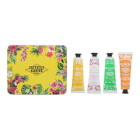 Institut Karite Paris Jungle In Paradise Shea Gift Set 4 x Tube Hand Cream 30ml - Lily Of The Valley - Jasmine -Rose Mademoiselle - Almond And Honey