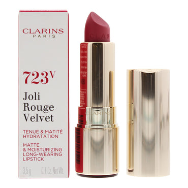 Clarins joli rouge fløjl mat & fugtgivende holdbar læbestift 723v rasber læbestift 3,5g
