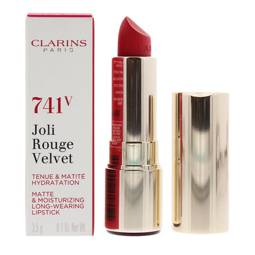 Clarins Joli Rouge Velvet 741V Red Orange Lipstick 3.5g