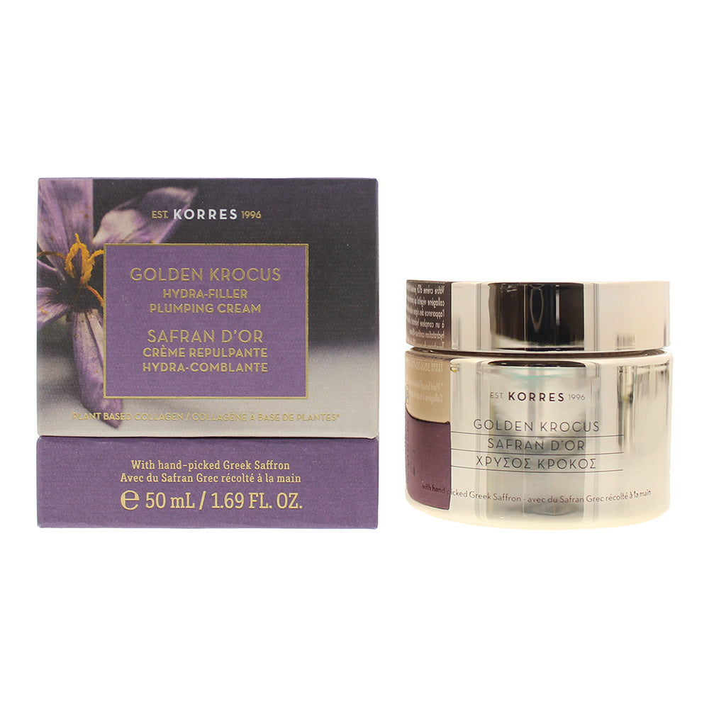 Korres Golden Krocus Hydra-Filler Plumping Cream Plant Based Collagen With Hand-