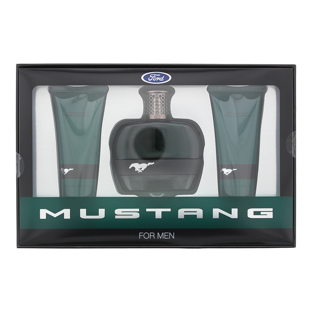 Mustang Green 3 Piece Gift Set: Eau de Toilette 100ml - Shower Gel 100ml - After