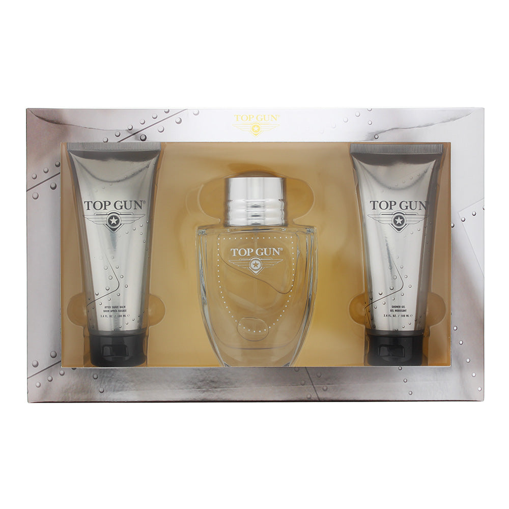 Top Gun Chevron 3 Piece Gift Set: Eau de Toilette 100ml - Hair & Body Wash 100ml