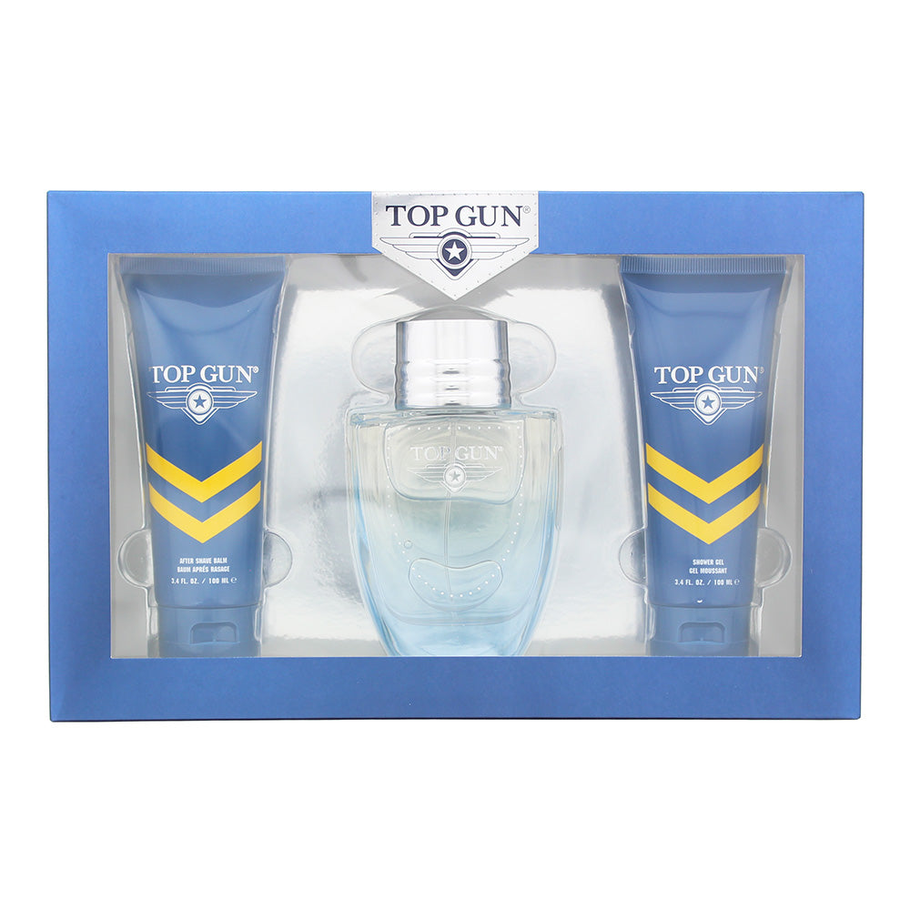Top Gun Rivet 3 Piece Gift Set: Eau de Toilette 100ml - Hair  Body Wash 100ml -
