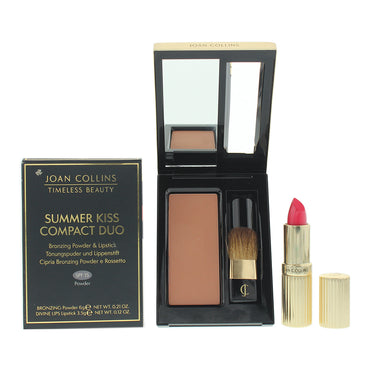 Joan Collins Summer Kiss Compact Duo Bronzing Powder 6g - Coral Pink Evelyn Lips