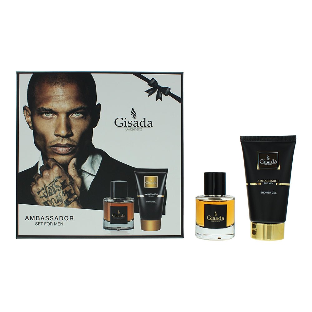 Gisada Ambassador Men 2 Piece Gift Set: Eau De Parfum 50ml - Shower Gel 100ml