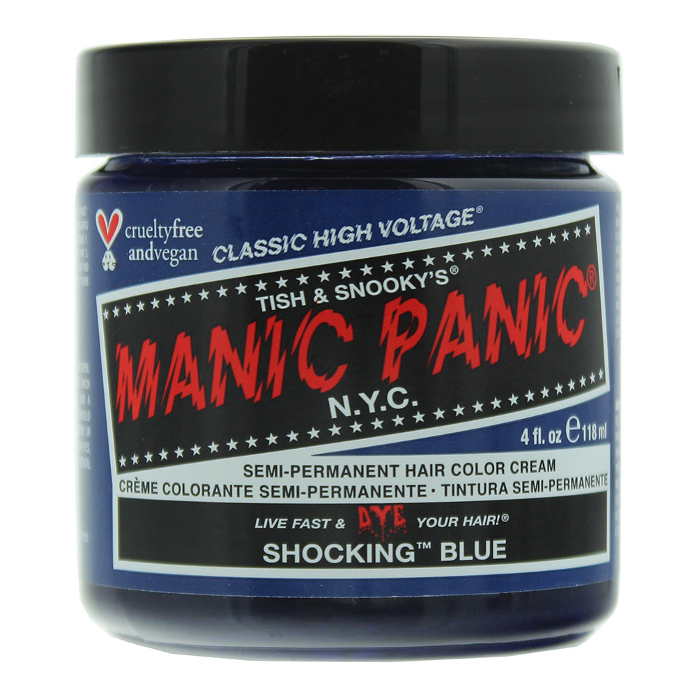 Manic panic klassisk højspænding chokerende blå semi-permanent hårfarve creme 118ml