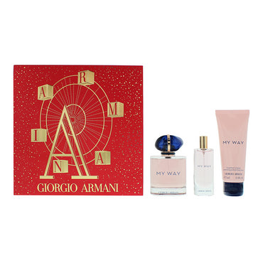 Giorgio Armani My Way 3-teiliges Geschenkset: Eau de Parfum 90 ml – Eau de Parfum 15 ml – Körperlotion 75 ml