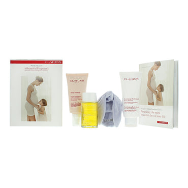 Clarins A Beautiful Pregnancy 3 Piece Gift Set: Exfoliating Body Scrub 200ml - Body Treatment Oil Tonic 100ml - Body Partner 175ml