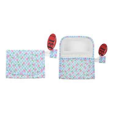 Bags Unlimited Vienna Blue  Pink Mirror Cosmetic Bag