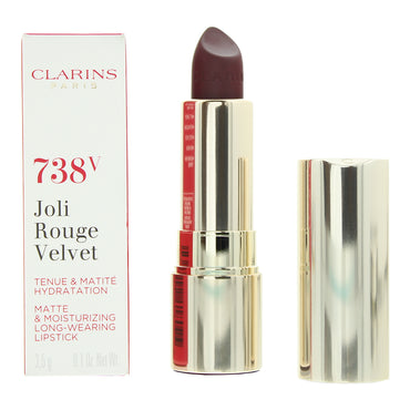 Clarins Joli Rouge Velvet 738V Royal Plum Lipstick 3.5g