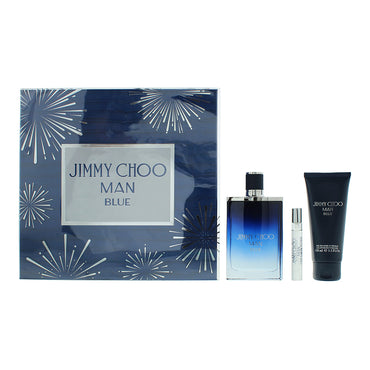 Jimmy Choo Man Blue 3 Piece Gift Set: Eau De Toilette 100ml - Shower Gel 100ml - Eau De Toilette 7.5ml