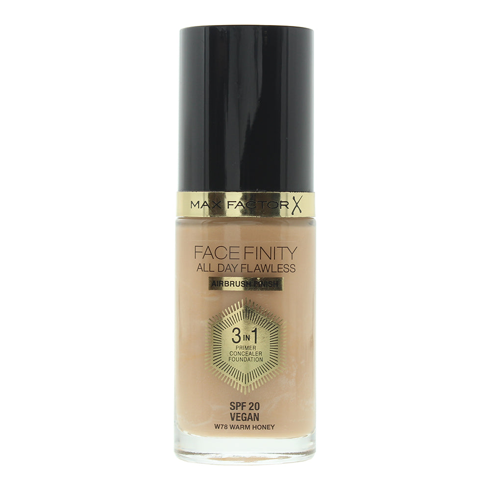 Max Factor Face Finity All Day Flawless 3 In 1 78 Warm Honey Foundation 30ml