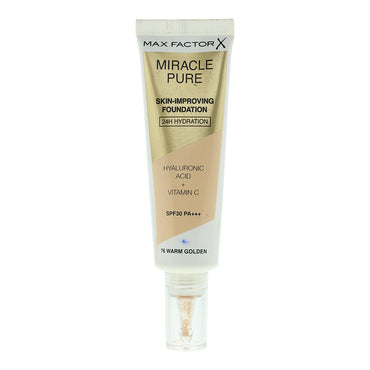 Max Factor Miracle Pure Skin Improving 24H Hydration 76 Warm Golden Foundation 30ml