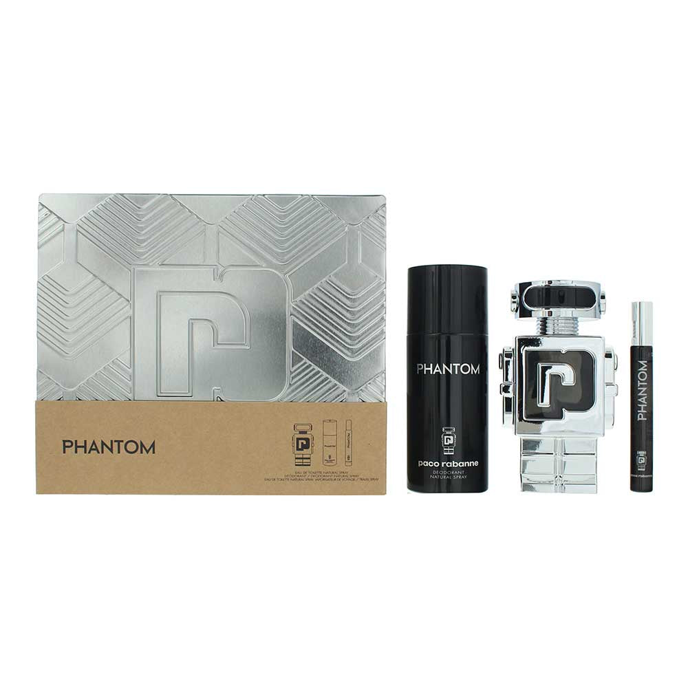 Paco Rabanne Phantom 3 Piece Gift Set: Eau de Toilette 100ml - Eau de Toilette 1