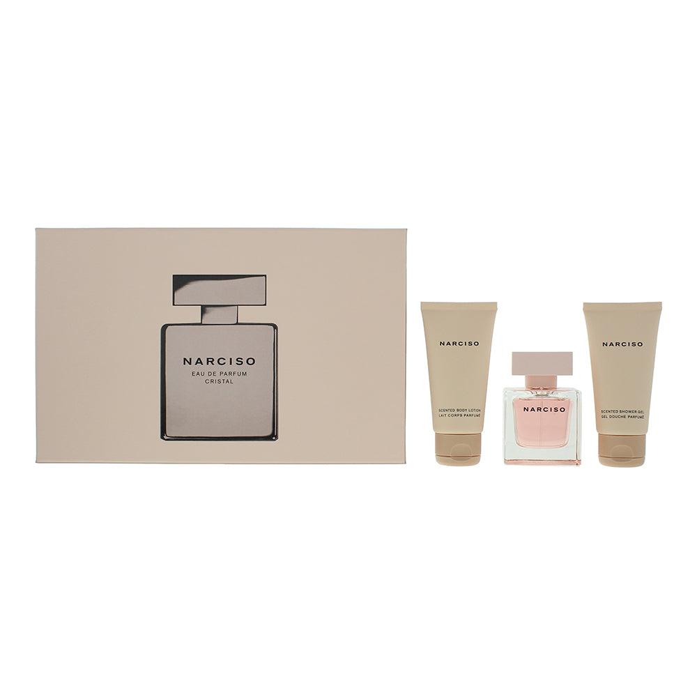 Narciso Rodriguez Cristal 3 Piece Gift Set: Eau de Parfum 50ml - Body Lotion 50ml - Shower Gel 50ml