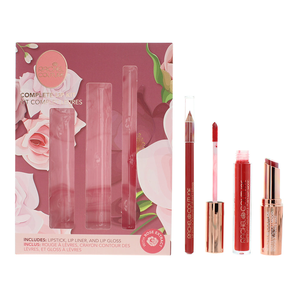 Rachel Couture Lip Kit Mood 3 Piece Gift Set: Lipstick 3.7g -