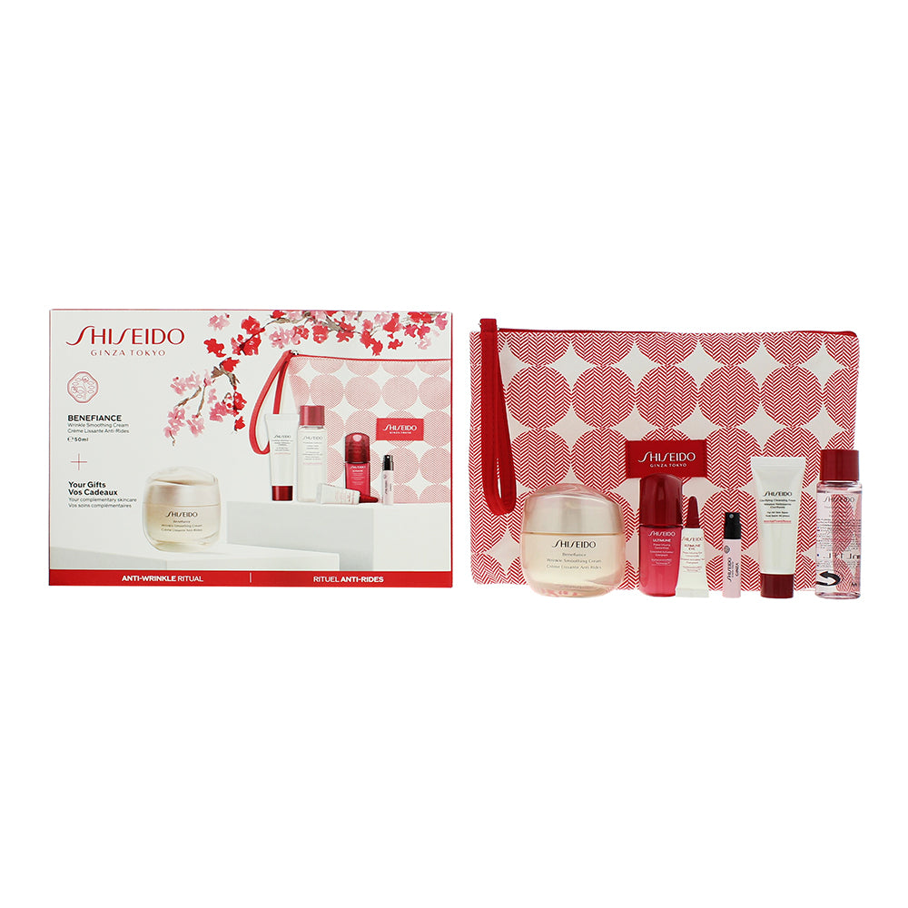 Shiseido Anti-Wrinkle 6 Piece Gift Set: Cream 50ml - Foam Cleanser 15ml - Concentrate 10ml - Eau de Parfum 0.8ml - Eye Serum 3ml