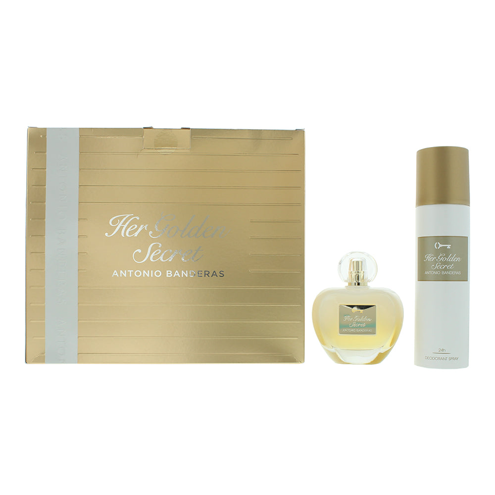 Antonio Banderas Her Golden Secret 2 Piece Gift Set: Eau de Toilette 80ml - Deodorant Spray 150ml