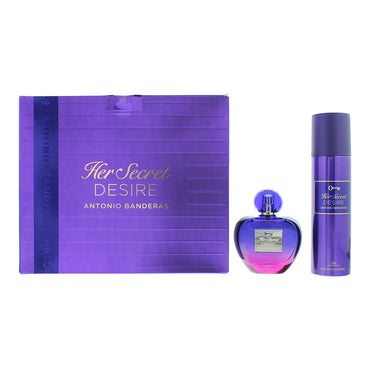 Antonio Banderas Her Secret Desire 2 Piece Gift Set: Eau de Toilette 80ml - Deodorant Spray 150ml