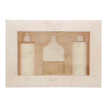 FCUK Friction Her 3 Piece Gift Set: Eau de Parfum 100ml - Body Lotion 250ml - Fr