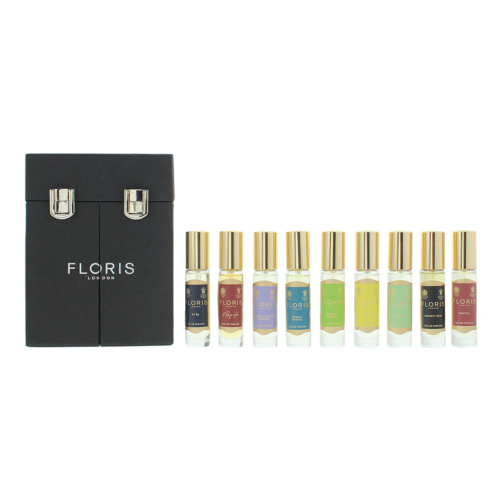 Floris Fragrance Case 9 Piece Gift Set: Eau de Parfum 5 x 10ml - Eau de Toilette