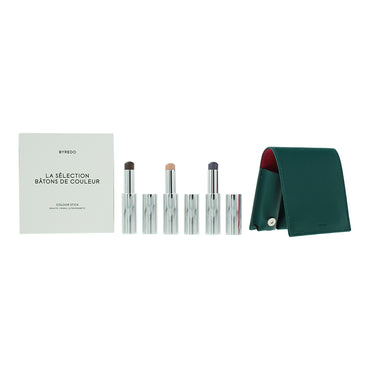 Byredo Deep Teal Set Of 3 + Leather Pouch: Solar Flare, Flower Play, Kumato Face