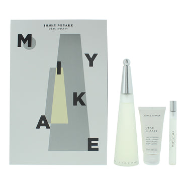 Issey Miyake L'eau D'issey 3 Piece Gift Set: Eau de Toilette 100ml - Body Lotion 50ml - Eau de Toilette 10ml