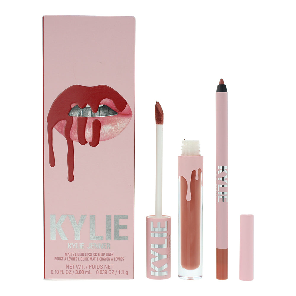 Kylie By Kylie Jenner Matte Lip Kit 801 Queen 2 Piece Gift Set: Liquid Lipstick 3ml - Lip Liner 1.1g