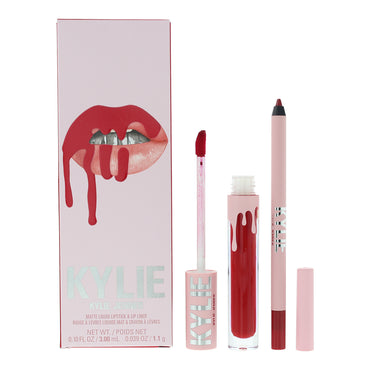 Kylie By Kylie Jenner Matte 402 Mary Jo 2 Piece Gift Set: Liquid Lipstick 3ml - Lip Liner 1.1g